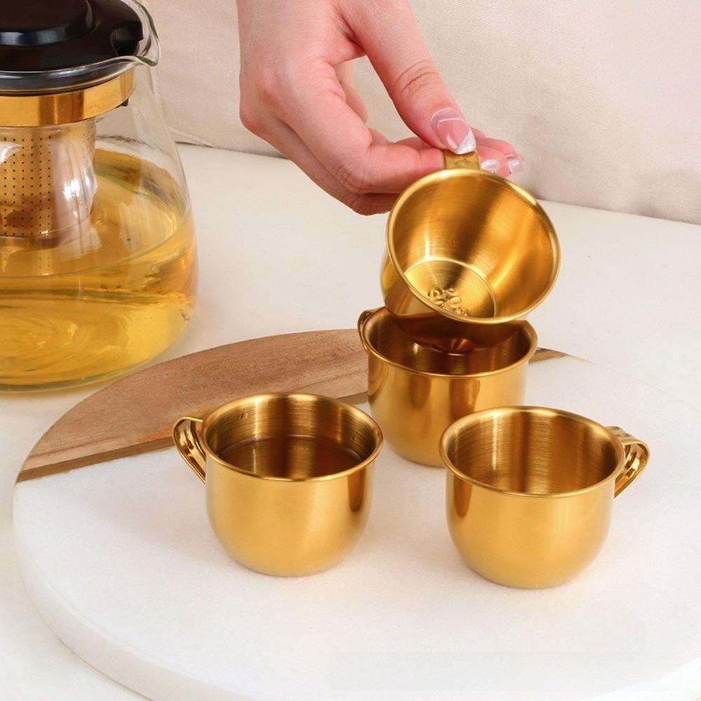 304 Stainless Steel Mini Tea Cup with Handle Rice Wine Cup New Coffee Mug  Korean Style