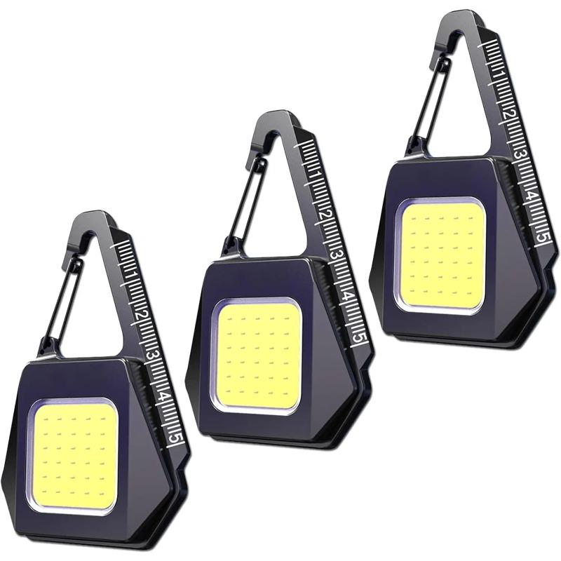 Super Jasna COB Brelok Światło Robocze Ładowane przez USB-C Brelok Latarki Światło ze Skalą Wielofunkcyjne Światło Kieszonkowe
