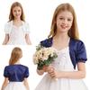 Girls Floral Bolero Shrugs Short Sleeve Cropped Cardigan Shrug Birthday Wedding Shawl Tops
