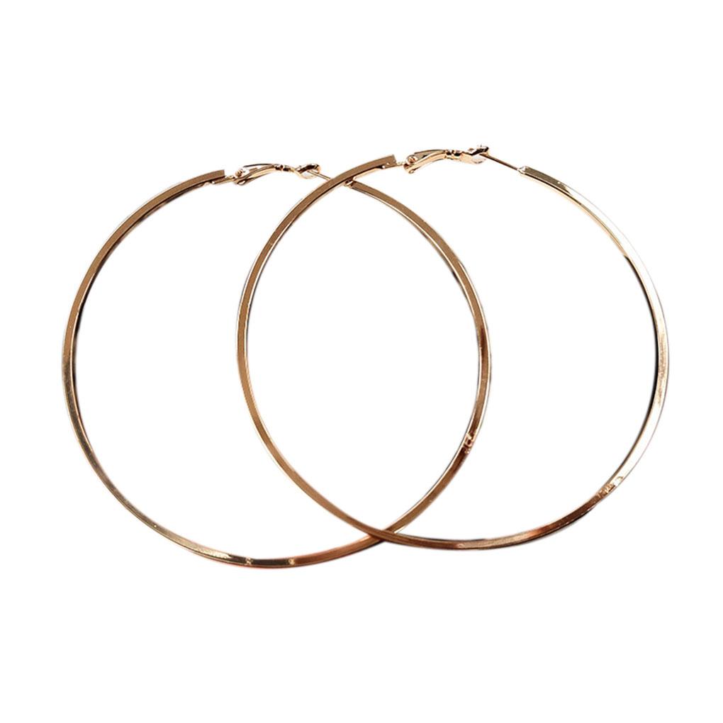 

8 см Великі сережки-кільця Жіночі Мати Золотий Срібний Колір Полірований Затискач для вух Шпилька Прикраса Ювелірні вироби