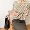 Women's Striped Loose Long-Sleeve T-Shirt – Round Neck, Versatile Top for Spring, Autumn, and Winter