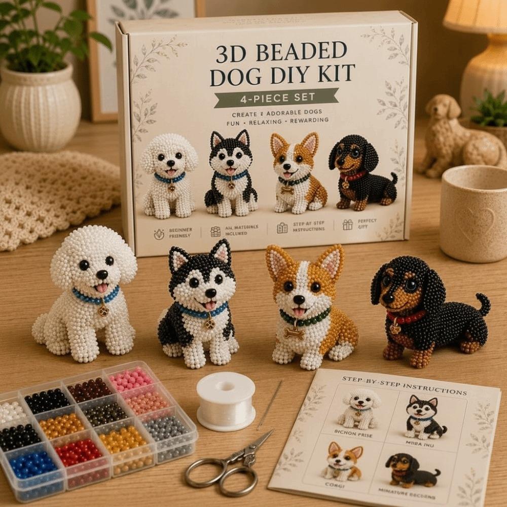Cuentas Pequeñas Kit de Animales con Cuentas 3D Diseño Lindo Manualidad Creativa Kit de Arte con Cuentas Hecho a Mano Kit de Manualidades con Cuentas Forma de Animal Kit de Manualidades con Cuentas DIY Decoración del Hogar
