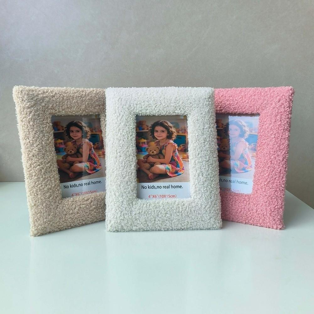 Creative 6/7/8 Inch Picture Frame Fake Fur Picture Frame Ornaments Living Room Decor