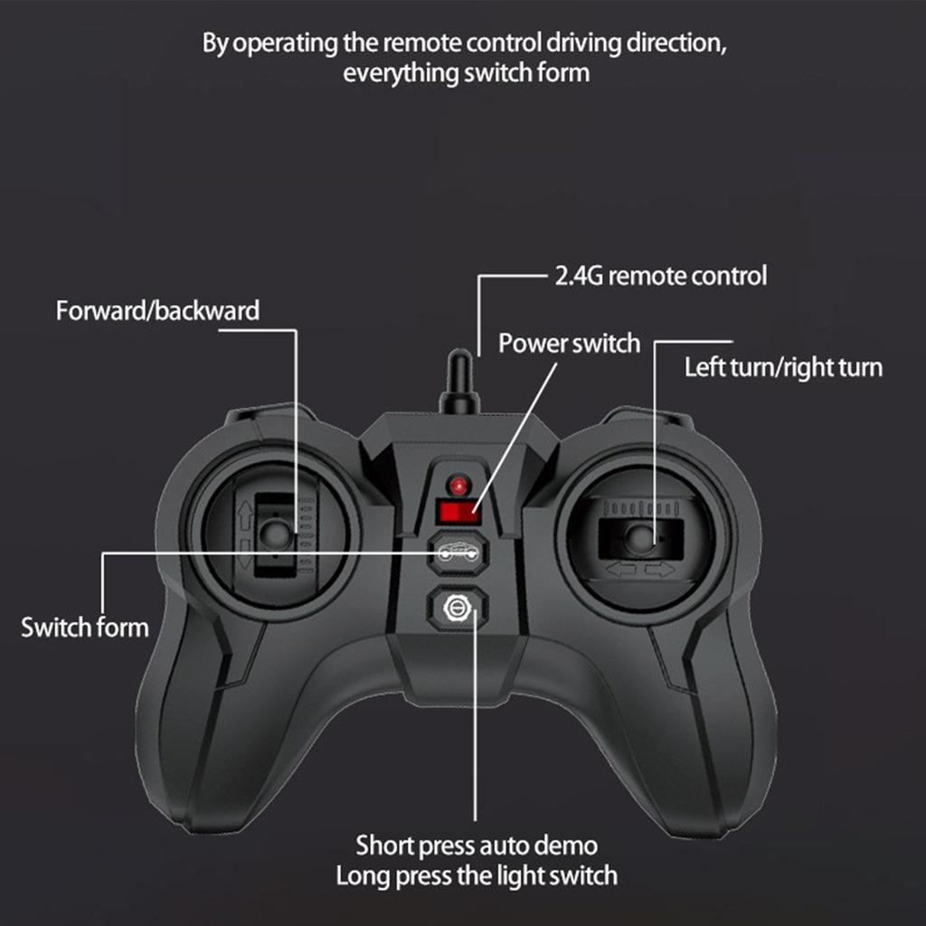 Children's Toys, Gifts,Remote Controlled Transformation Robot 2.4G Light  Car One Click Transformation Car Human, Boy's Gift