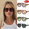4pcs Fashion Female Double Bridges Square Sunglasses Simple Big Frame Design Eyewear High Quality Outdoor Sunscreen Glasses