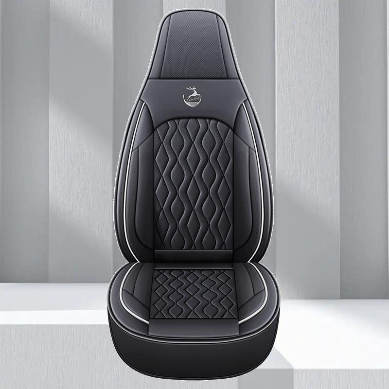 Universal Single  Car Seat Cover - Full-Wrap Design  Perforated PU Leather (Breathable & Durable), All-Season Fit for Most Cars