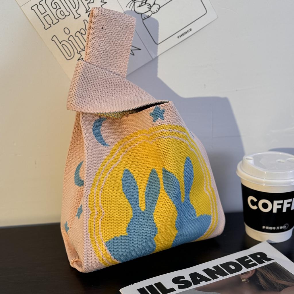 Geantă Tricotată cu Tematică Festivalul Bărcii Dragonului Geantă Cadou pentru Întâlnirea Companiei Geantă de Mână Cadou de Nuntă Geantă Zongzi Geantă Fericită pentru Bomboane