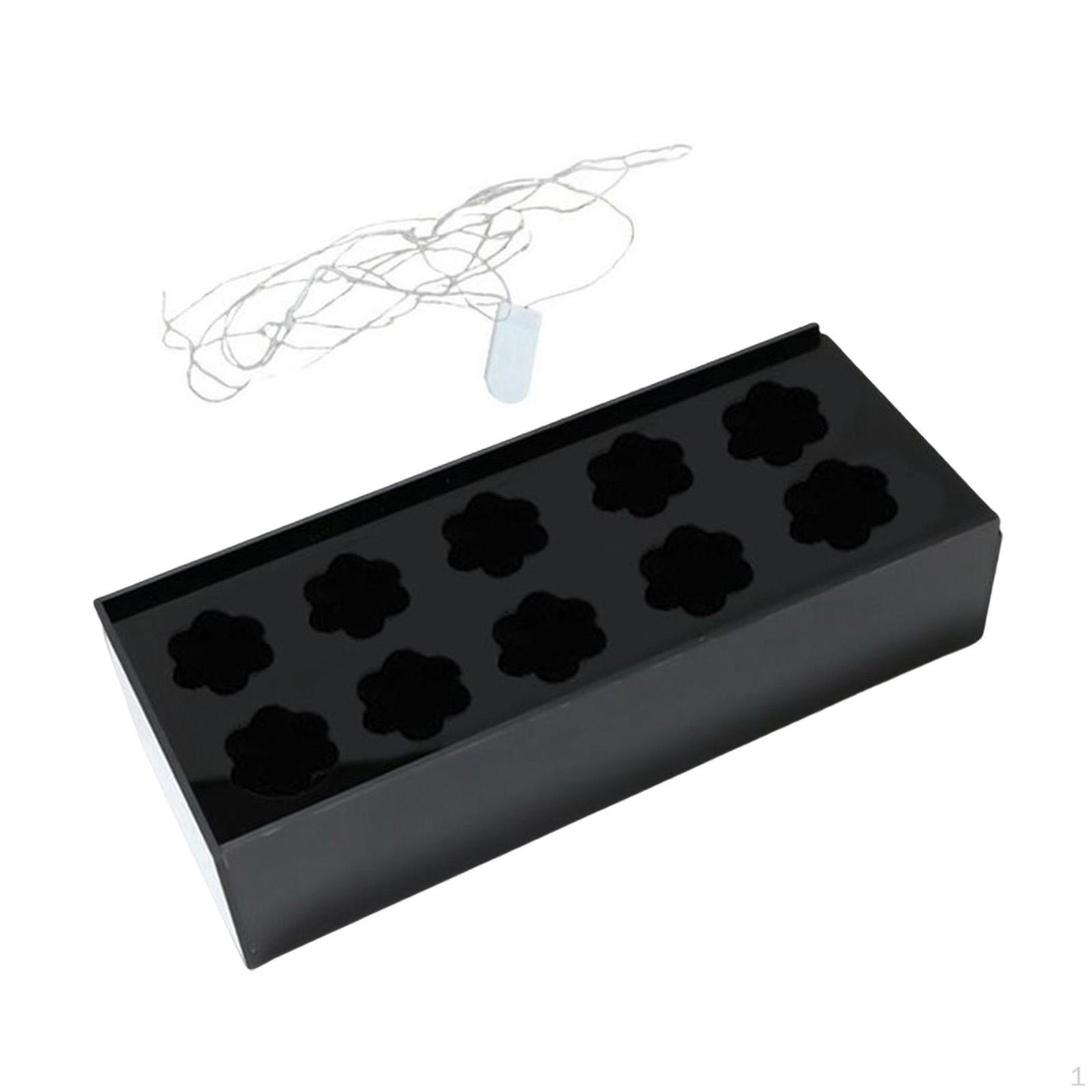 Acrylic Flower Vase Rectangular Container Holder Long Rectangle Floral 10 holes