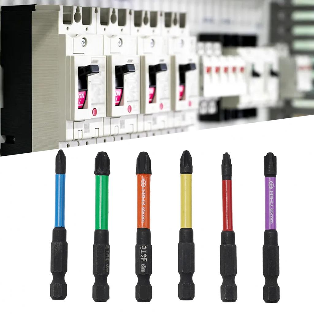 6 stücke 65mm Magnetische Spezielle Schlitz Kreuz Schraubendreher Bit für Elektriker FPH FPZ