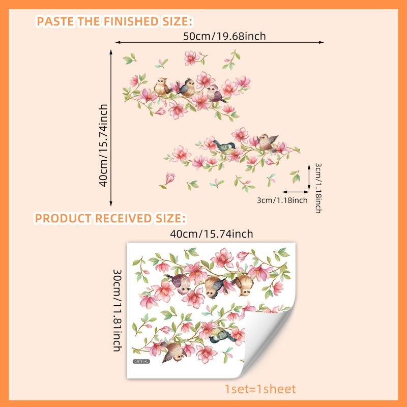 Dwustronna kolorowa naklejka ścienna z motylem i kwiatami, elektrostatyczna pasta do szyb okiennych, widoczna dekoracyjna naklejka ścienna