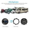 DC 12V 24V Waterproof Car Voltmeter LED Digital Display Panel Round Voltage Gauge for Car Motorcycle Truck Boat ATV UTV