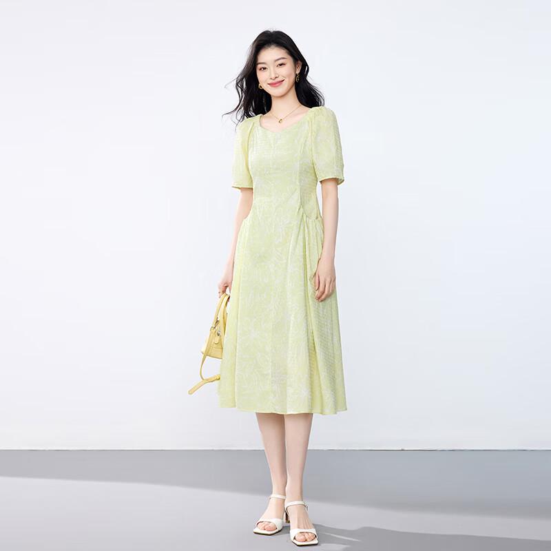 JOY SPEAKER Floral Square Neck Midi Dress