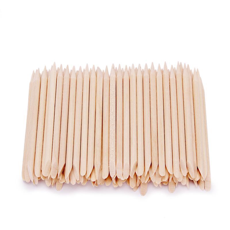 Pcs 100 Design Art Nail Orange Wood Sticks Cuticle Pusher Remover Manicure Pedicure Care