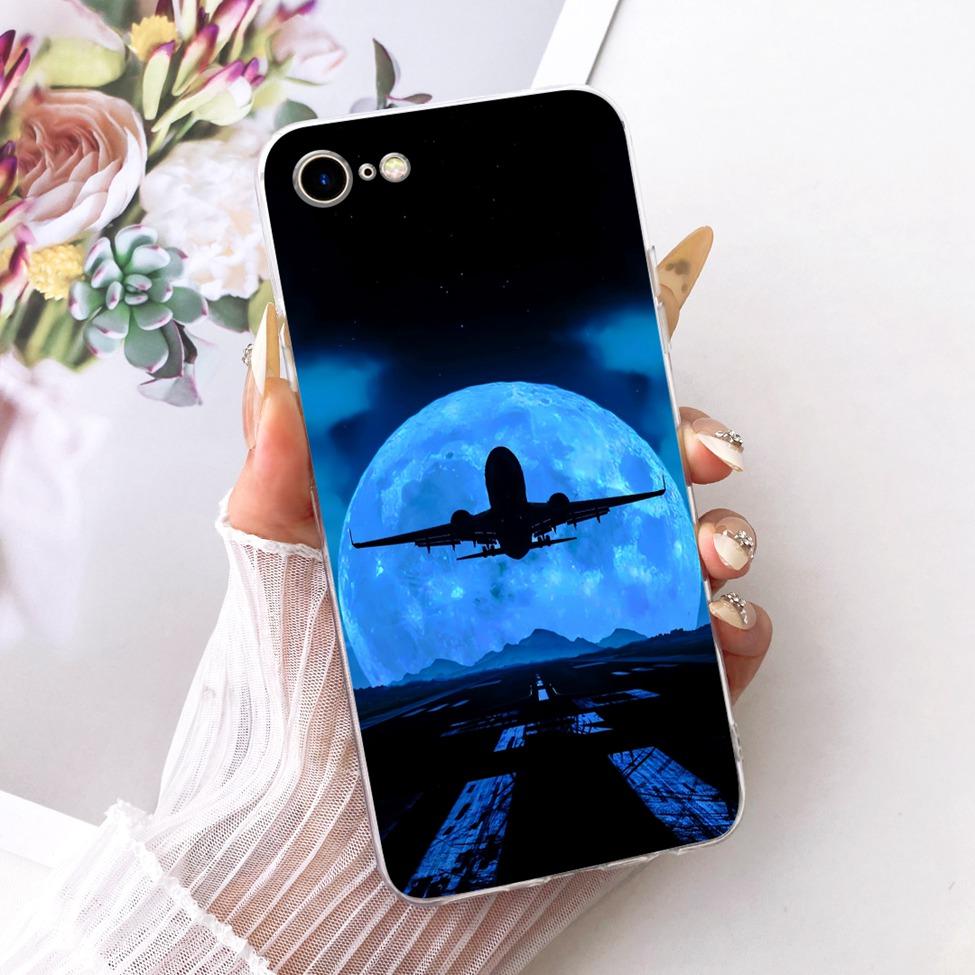 Clear Casing For iPhone 7 A1778 Cover For iPhone 8 A1905 Case Cute Cat Fashion Butterfly Luxury Kawaii 2D Painted