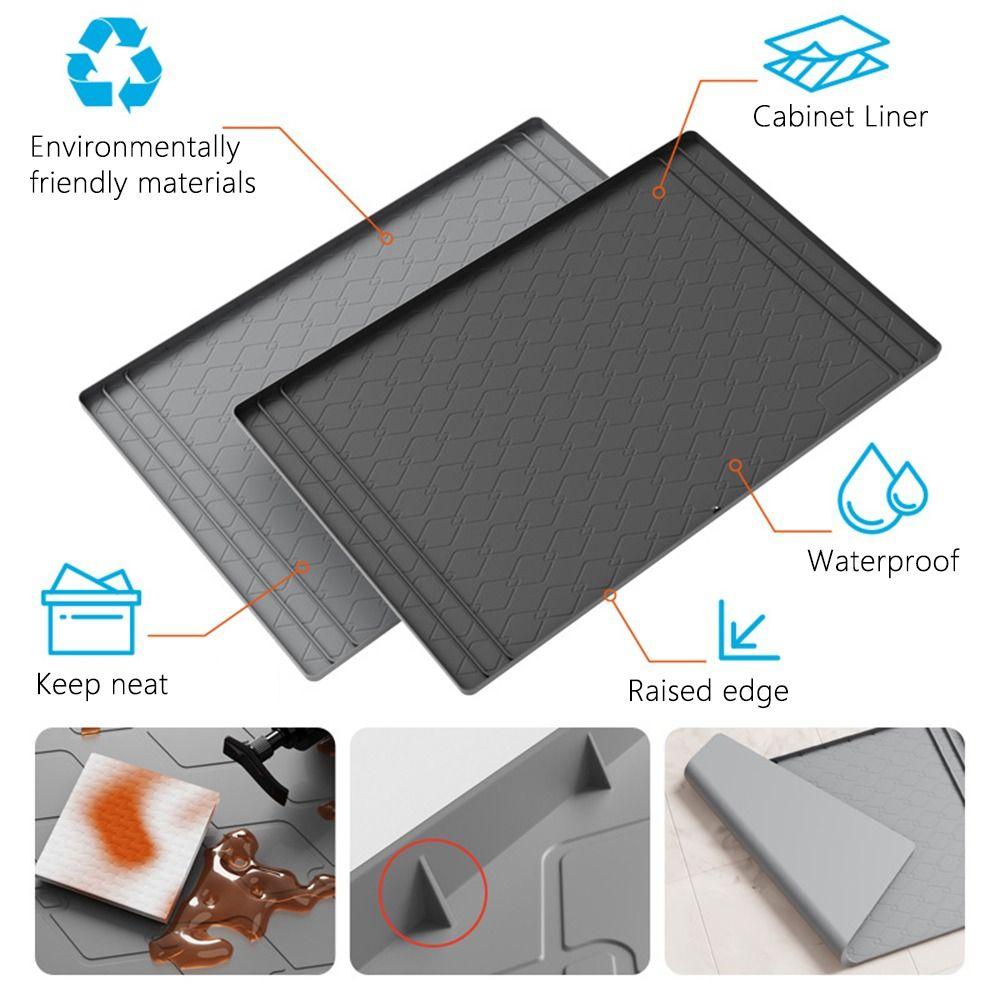 Multi-Function 34" x 22" Under Sink Mat Silicone Waterproof Cabinet Liner Easy to Clean Sink Tray for Kitchen Bathroom