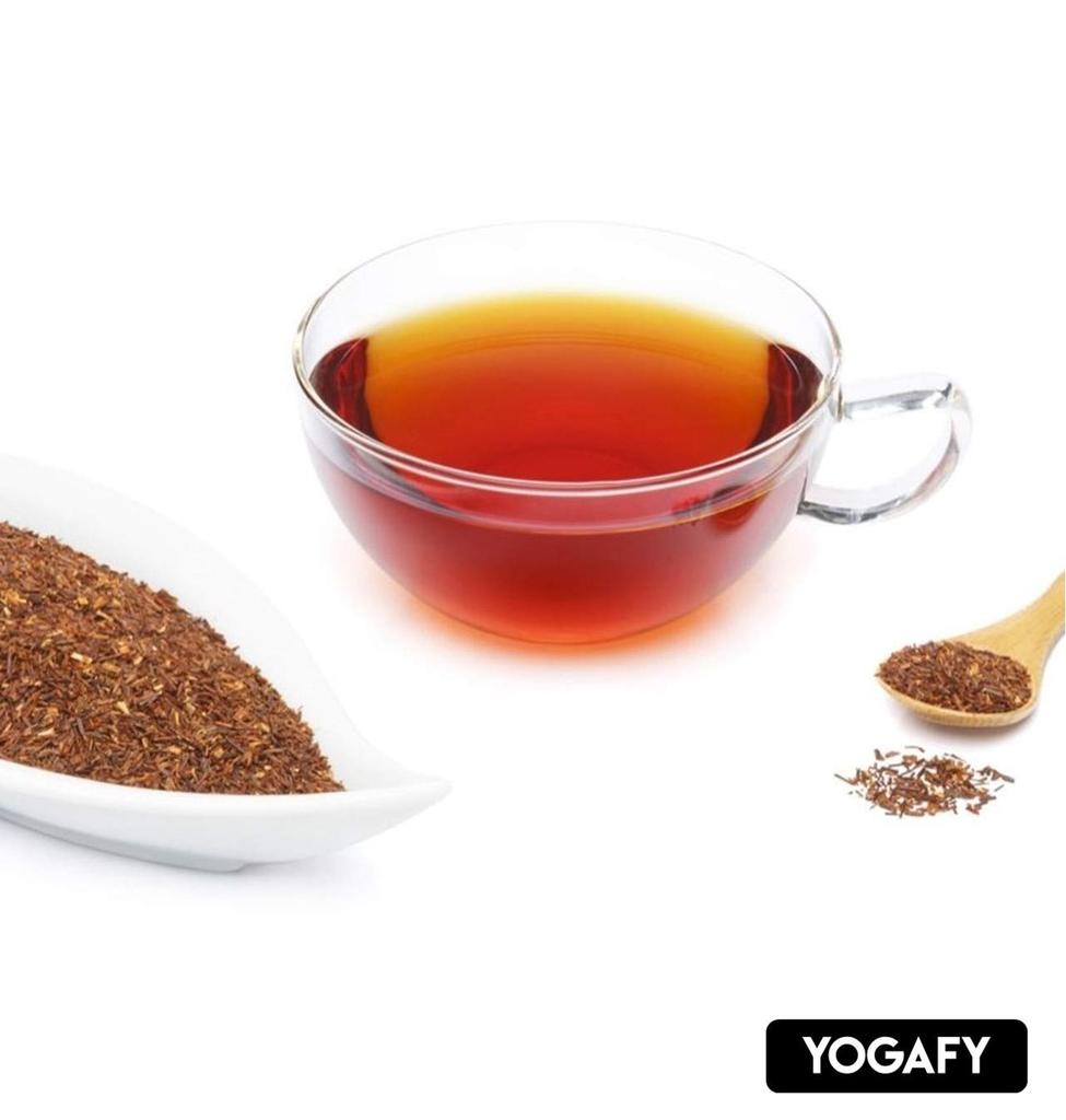 YOGAFY- Rooibos Kräutertee - 100g Packung || ENTZÜNDUNGSHEMMEND || Koffeinfrei - 100% | Natürliche Inhaltsstoffe - Blütenbasiert - Frisch vom Feld - GVO-frei | Öko