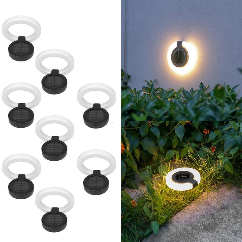 1~8PCs Solar Outdoor Lights LED Waterproof 360° Folding Atmosphere Light Garden Decoration Fence Stake Lawn Porch Walkway Decor