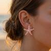 1 Paar Seestern-Ohrstecker für Damen, Boho Strand Seestern Ohrstecker, Sommer-Thema Urlaubs-Schmuckzubehör