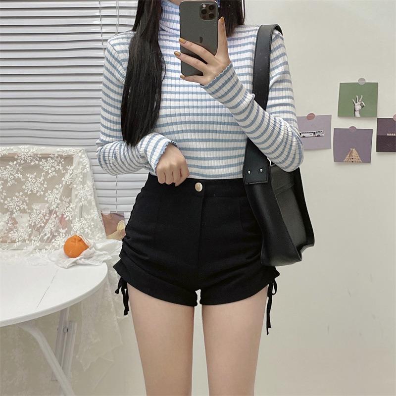 Women s Plus Size High Waist Wide Leg Summer Shorts 3XL чёрный