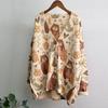 DIMANAF 2023 Neue Herbst Plus Größe Pullover Strickjacke Oversize Frauen Muster Floral Cartoon Druck Pullover Stricken Lose Pullover