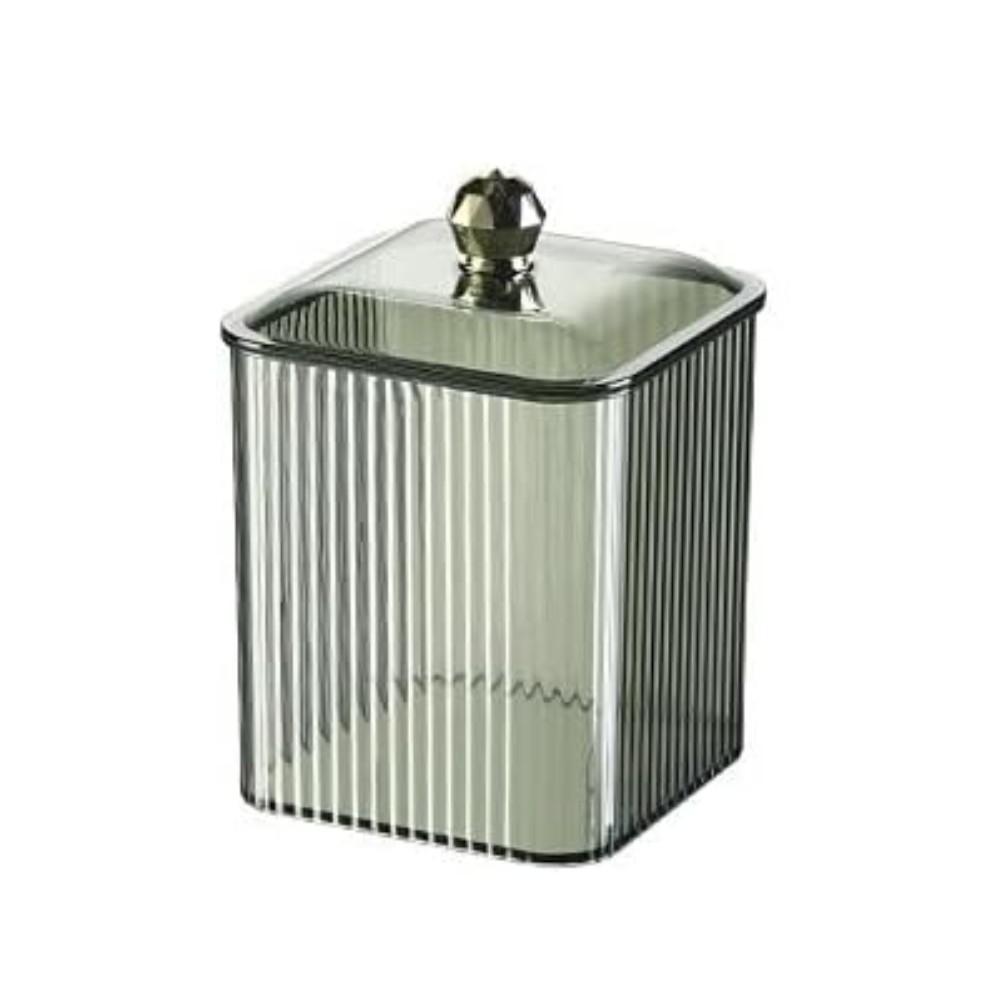 Qtip Holder, Cotton Swabs Holder Jars with Lids Vanity Storage Jars for Cotton Ball, Swabs Floss, Makeup Sponges Organizer