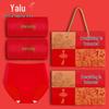 Yalu Women's Festive Red Cotton Underwear and Socks Gift Set