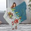 Christmas Throw Blanket Cozy Reindeer Santa Claus Holiday Flannel Soft Warm Festive Gift Decor Home Living Room Bedroom