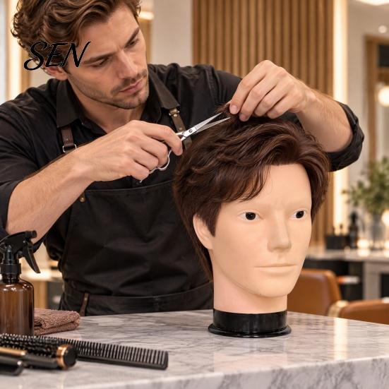 Cosmetology Practice Head Bald Mannequin Head, Male/Female Hair Model, Professional Large Circumference Model for Wig Making, Hat Glasses Display,