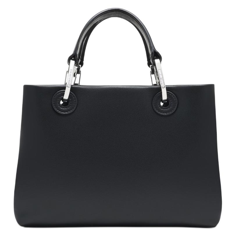 Emporio Armani MyEA Logo Leder-Tragetasche Damen Tragetaschen Schwarz EW000361-AF18673-UC001