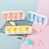 Cartoon Tiere Silikon Eisform Einfache Eis am Stiel Formen mit Deckel und Stielen DIY Hausgemachtes Eis am Stiel Eisriegel Popformen