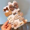 Milk Coffee Color Bow Hair Ties - No Damage Elastic Bands for Little Girls