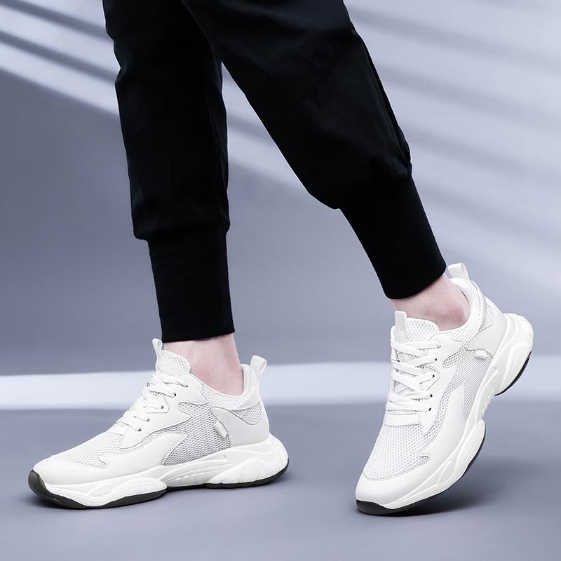 Fashion Men Height Increase Shoes Men Fashion Sneakers Elevator Shoes Casual Comfortable White Black Sport Shoes Insole 6CM Taller Shoes