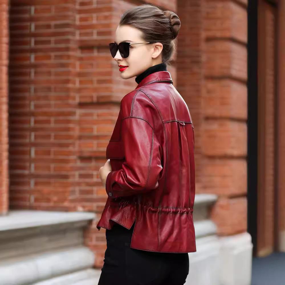 Autumn 2026 Haining Sheepskin Leather Jacket - Short, Genuine Fashion Style