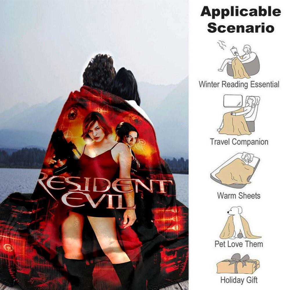 1pc Resident Evil 12 Blanket Soft Warm Throw for Home, Office, Travel All Season Cozy Bedding Gift, Office Cozy Accessor
