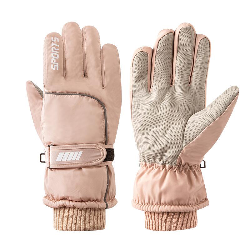 Winter gloves women's warm and cold-proof outdoor sports skiing piled and thickened waterproof touch-screen cycling windproof gloves