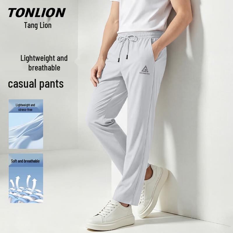 TonLion Men s Summer Loose Straight-Leg Casual Pants L