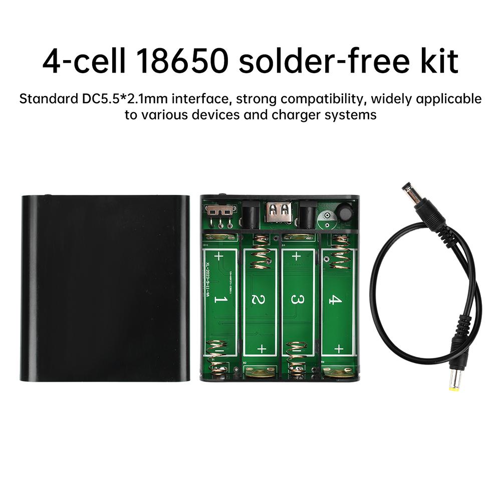 4x18650 Powerbank-Box DIY-Kit Batteriegehäusehalter 5V 16V Dual-Ausgang Mit Schalter für Router Handy Tablet Modem CCTV-Kamera