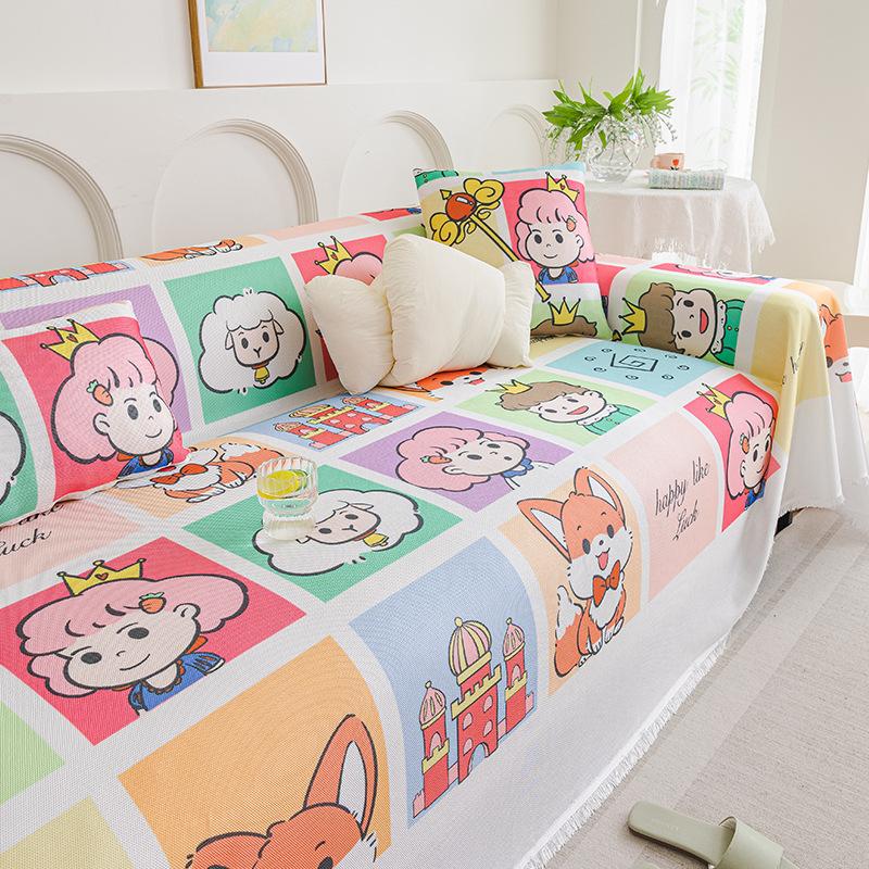 Cartoon Ice Silk Sofa Cover Towel Sofa Cover All-Inclusive Sofa Cover Four Seasons Universal Sofa Cushion
