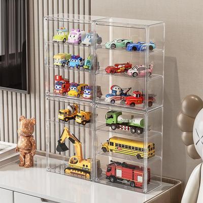 Children's Transparent Toy Car Storage Box: Wall-Mounted Hot Wheels Tomica Alloy Car Display Rack