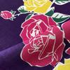 Dyeing Anbo Hand Towel and Edo Authentic Dyed Cotton Made In 35cm X 100cm "Roses Night, Purple" 100% Tokuoka, Japan,