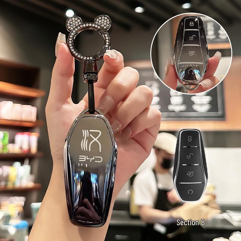 BYD Key Case for Han, Dolphin, Seagull, Mini, Yuan, Tang, Song Pro, and Qin Plus.