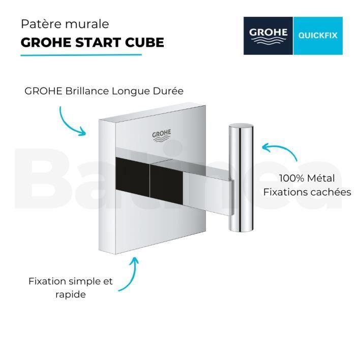 Patère murale - GROHE - Start Cube - Chromé - Métal - Contemporain Design