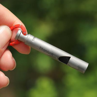 Outdoor EDC Loud Titanium Whistle with Cord Emergency Hiking Camping Whistle Outdoor Survival Tools Camping Hiking Exploring