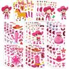 8 Cartoon Pink Western Denim Make A Face Face Change Sticker DIY Hand Account Small Card Mobile Phone Case Decoration