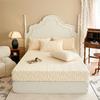 Warm Bedsheet Embossing Flocking Fitted Sheet Skin-friendly Bed Cover Home Soft Mattress Protector drap de lit (No Pillowcase)
