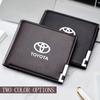 Leather Car Logo Short Wallet Men Credit Card Storage Bag For Corolla Camry Rav4 Yaris Hilux Prius Auris Auto Accessories