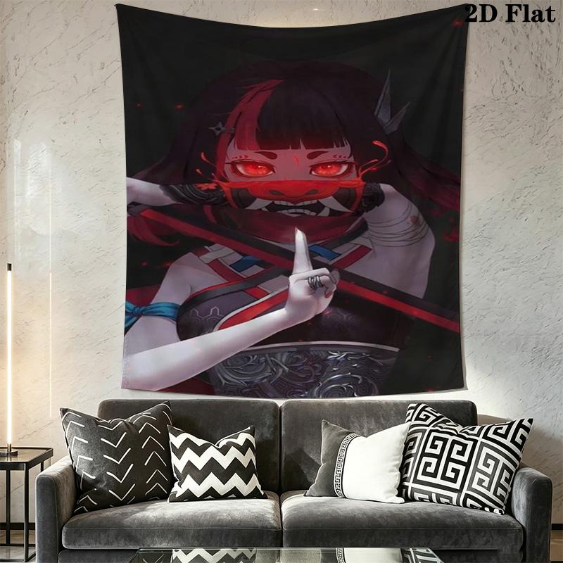 Dark Fantasy Warrior Tapestry Background Cloth Wallmounted Homestay Soft Decoration Tapestry Background Wall Hanging Cloth