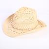 Popular European and American Classic Hollow Western Cowboy Hat Men's and Women's Fashion Vacation Breathable Sunshade Straw Hat