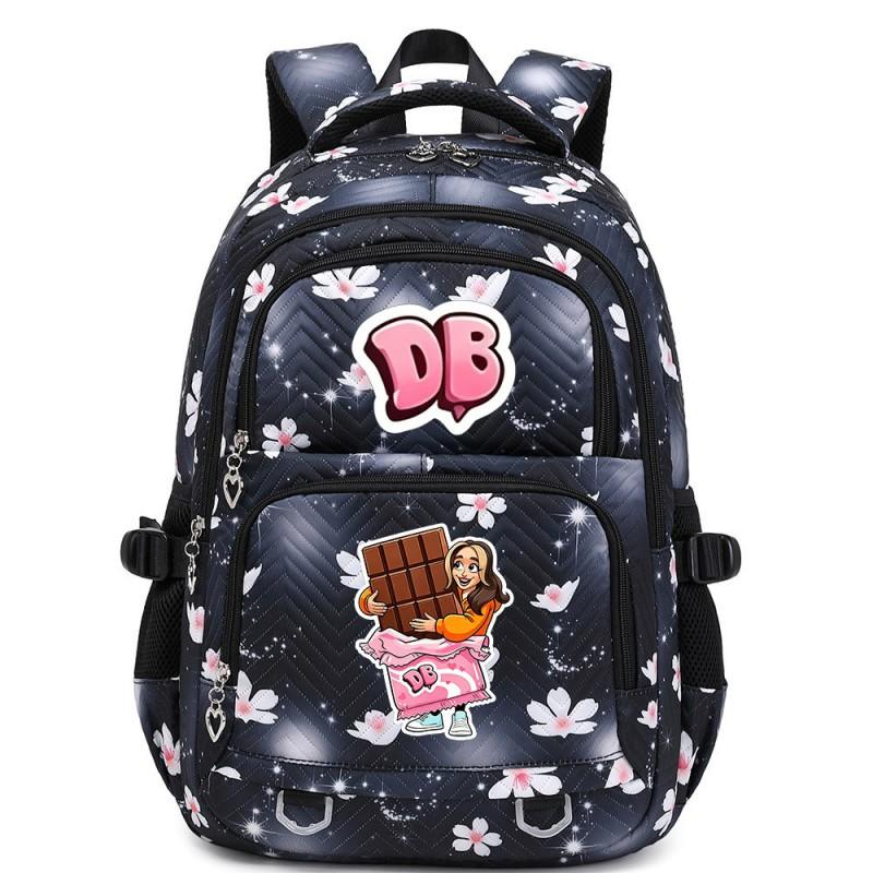 Cute Cartoon Character Print Backpack Girls School Use Large Capacity Nylon Student Bag With Padded Curved Straps