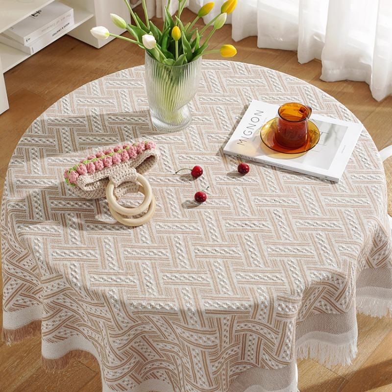 Lace White Dining Table Fabric Style Round Table Square Table Bedside Table Desk Photo Background Cloth Tablecloth Decoration
